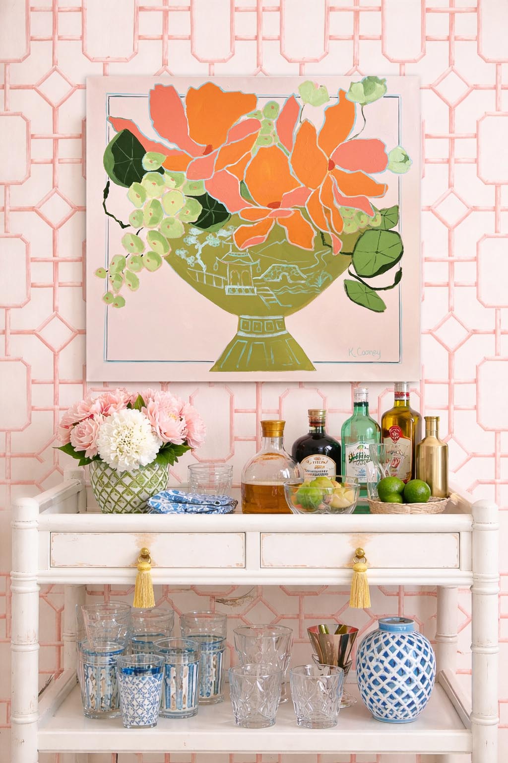 Petals and Porcelain Large Canvas - No. 1