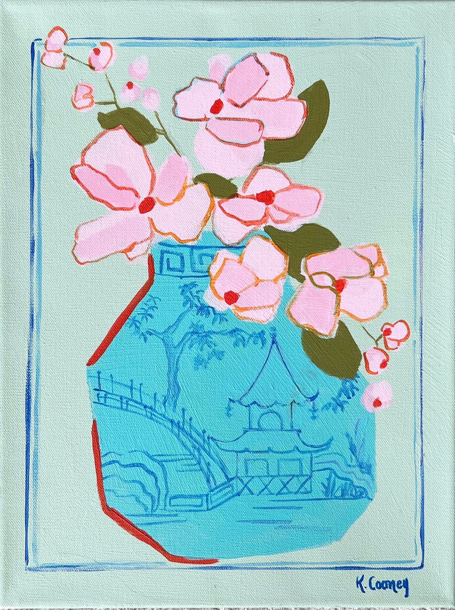 Petals and Porcelain Canvas - No. 4