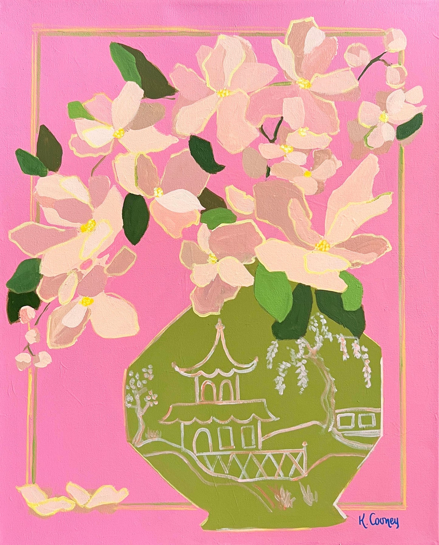 Petals and Porcelain Large Canvas - No. 4