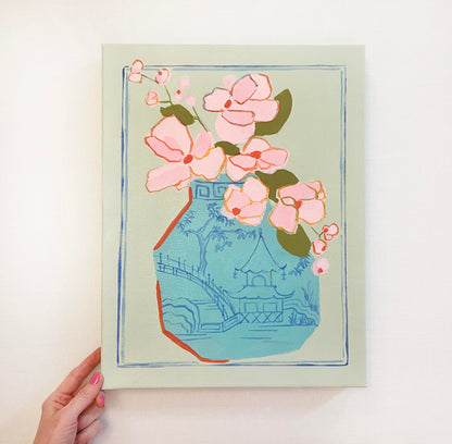 Petals and Porcelain Canvas - No. 4
